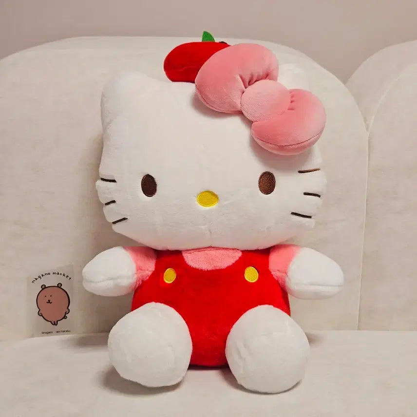[BUNJANG] Sanrio Hello Kitty Large Apple Plush / 산리오 키티 사과 대형 인형