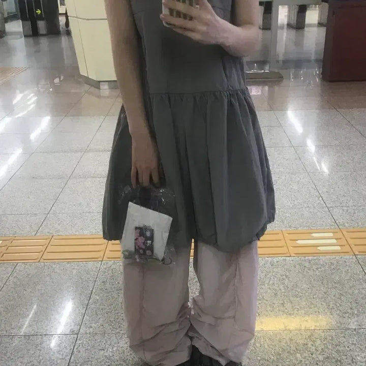 [BUNJANG] Yourbin Layered Bustier Dress - Gray / 너의빈 유바니 yourbin 레이어드 원피스 뷔스티에 그레이