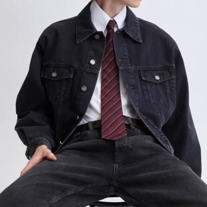 [BUNJANG] Saint Laurent Black Denim Jacket / 생로랑 블랙 흑청 데님 자켓