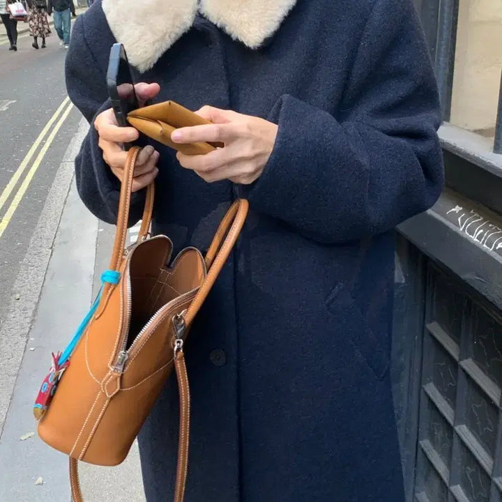 [BUNJANG] Underson Navy Long Coat / underson 언더슨 카라 롱 코트