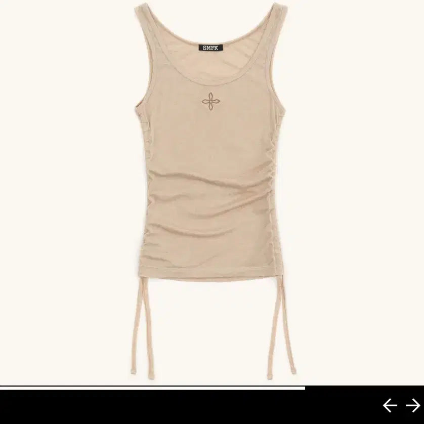 [BUNJANG] SMFK Shirring String Sleeveless Top Blonde / SMFK 셔링 끈 민소매 블론드