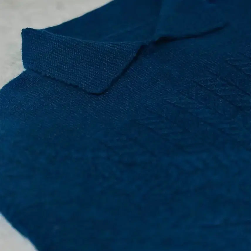 [BUNJANG] Teal Cable Knit Cardigan Sweater / [10% 할인특가] 청록색 카라 꽈배기 포인트 니트