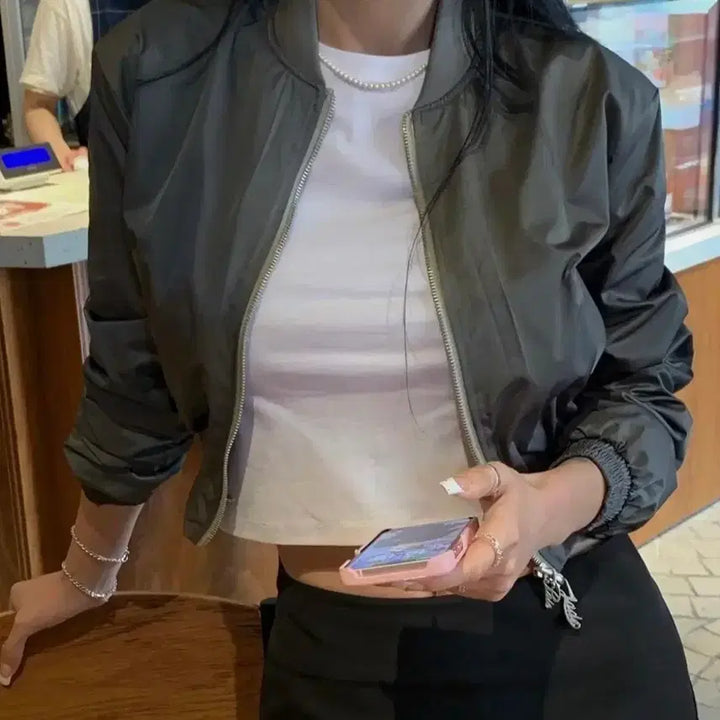 [BUNJANG] 페일제이드 베이직 항공점퍼 카키 s사이즈 / 페일제이드 베이직 항공점퍼 카키 s사이즈