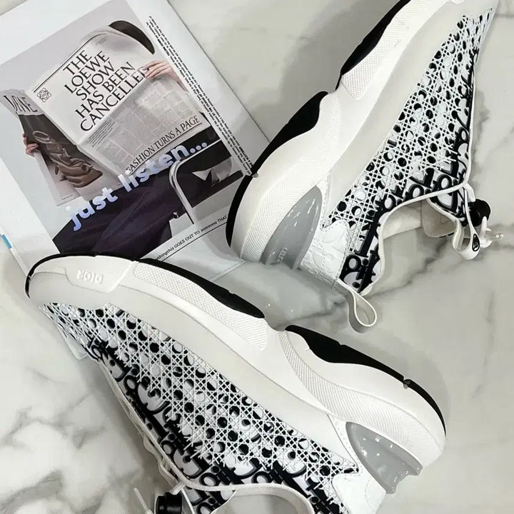 [BUNJANG] B24 Oblique Cannage Sneakers / B24 오블리크 까나쥬 스니커즈