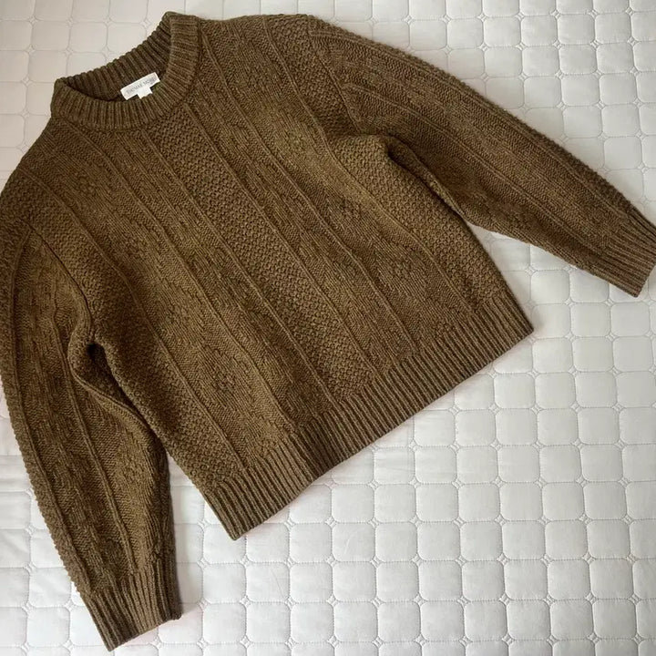[BUNJANG] Thomas More Cable Knit Oak Brown XL / 토마스모어 케이블 니트 오크 브라운 XL