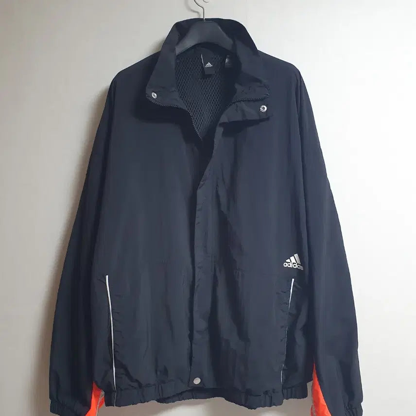 [BUNJANG] Adidas Colorblock Windbreaker Jacket Black XL / 아디다스 바람막이 오버핏 컬러블록 윈드자켓 블랙 XL