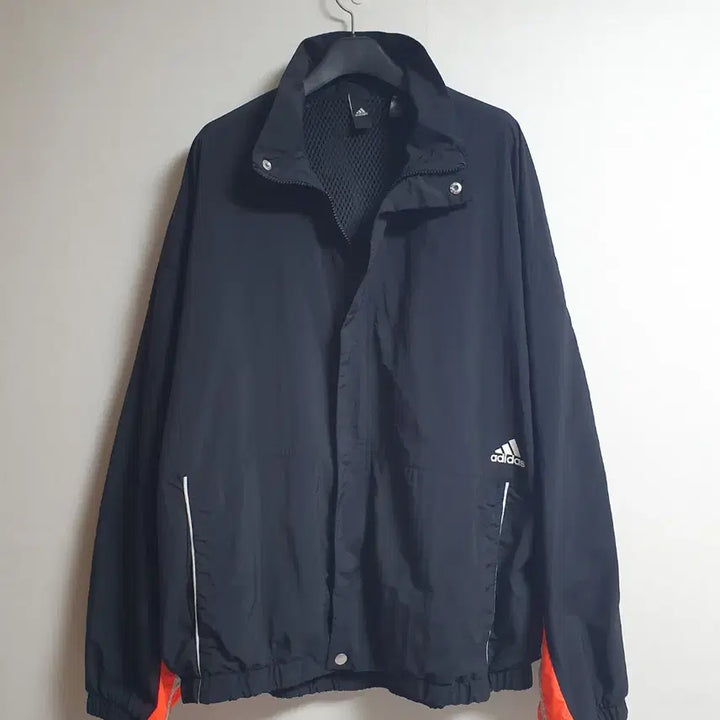 [BUNJANG] Adidas Colorblock Windbreaker Jacket Black XL / 아디다스 바람막이 오버핏 컬러블록 윈드자켓 블랙 XL