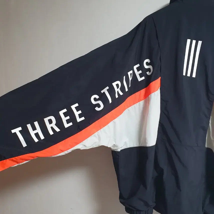 [BUNJANG] Adidas Colorblock Windbreaker Jacket Black XL / 아디다스 바람막이 오버핏 컬러블록 윈드자켓 블랙 XL
