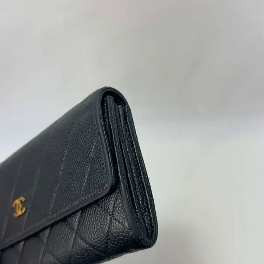 [BUNJANG] Chanel Caviar Gold Trim Long Wallet / 샤넬 캐비어 금장 장지갑