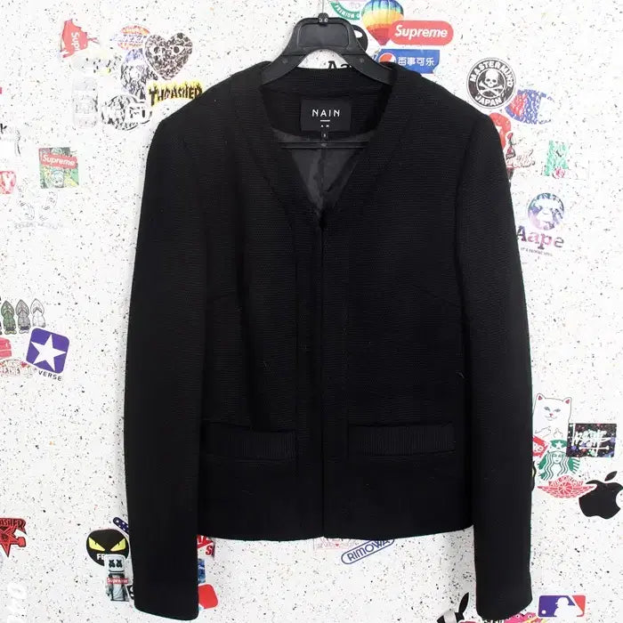 [BUNJANG] NAIN Lapel-less Simple Black Jacket BK (Women&