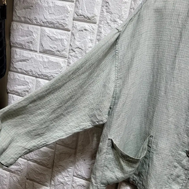 [BUNJANG] Shamale Green Linen 100% Check Jacket / Shamale 그린 린넨100 잔체크자켓
