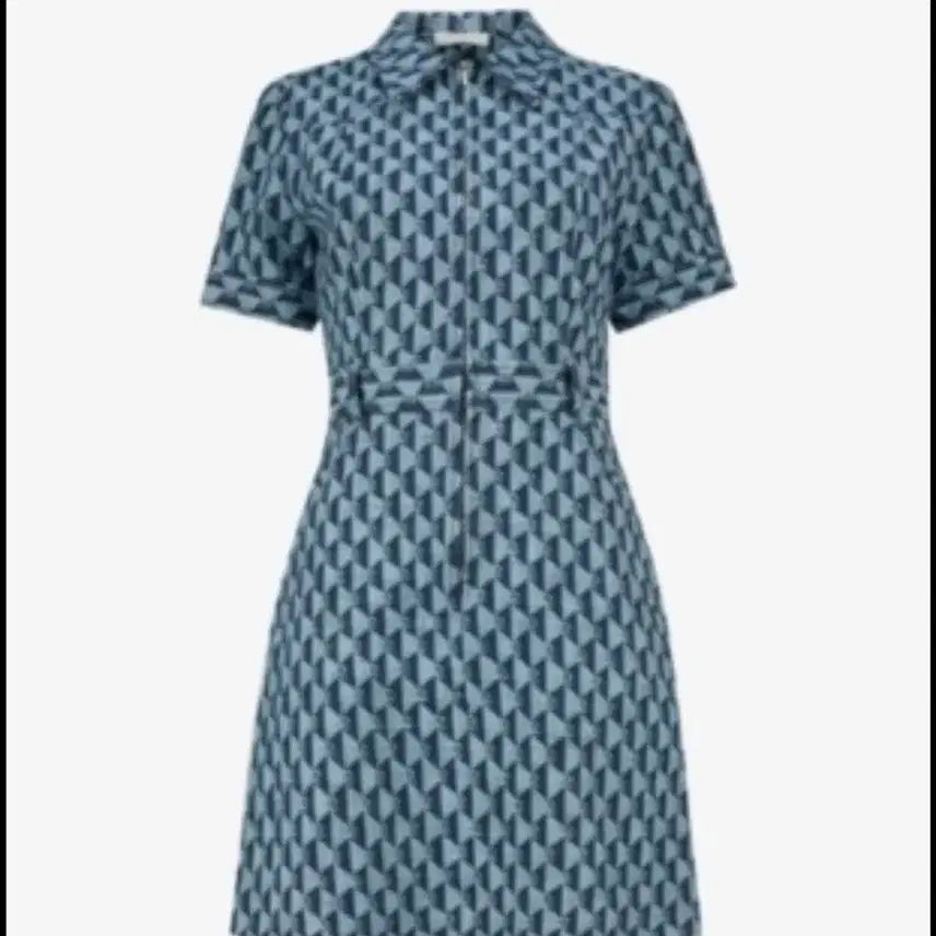 [BUNJANG] Sandro Monogram Blue Dress / 산드로 블루 모노그램 드레스