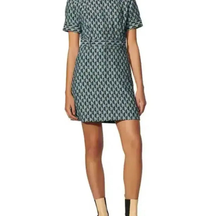 [BUNJANG] Sandro Monogram Blue Dress / 산드로 블루 모노그램 드레스