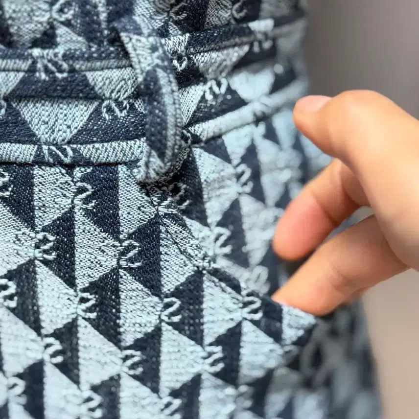 [BUNJANG] Sandro Monogram Blue Dress / 산드로 블루 모노그램 드레스