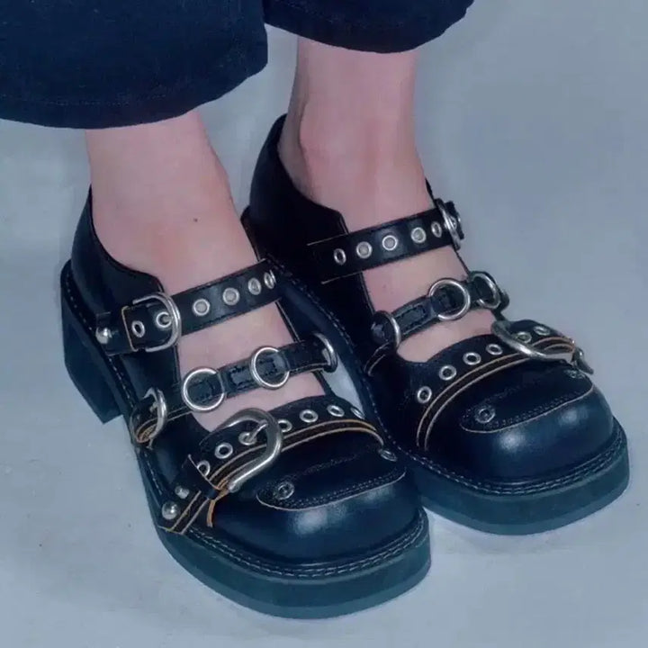 [BUNJANG] Vacant Archive Sasha Strap Mary Jane Boots / 베이컨트 아카이브 메리제인 로퍼 버클 부츠 240
