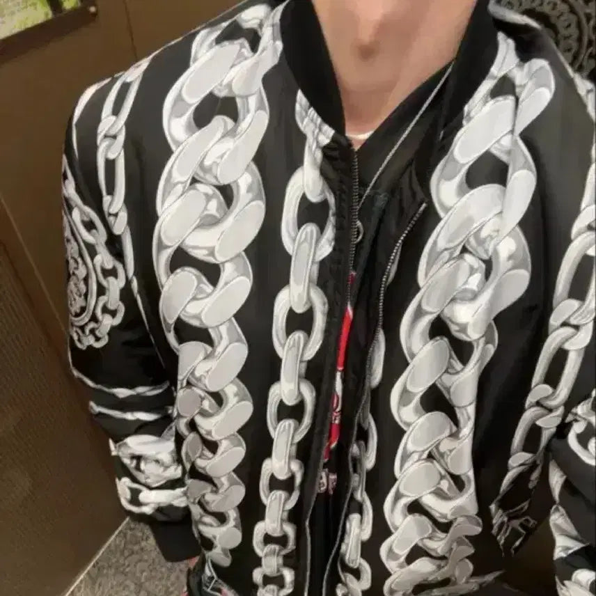 [BUNJANG] Versace Reversible Zip Bomber Jacket / Versace 리버서블 지퍼 보머 재킷
