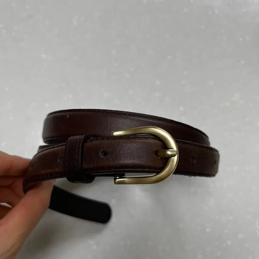 [SOLD OUT] 가죽 벨트 브라운 금장 버클