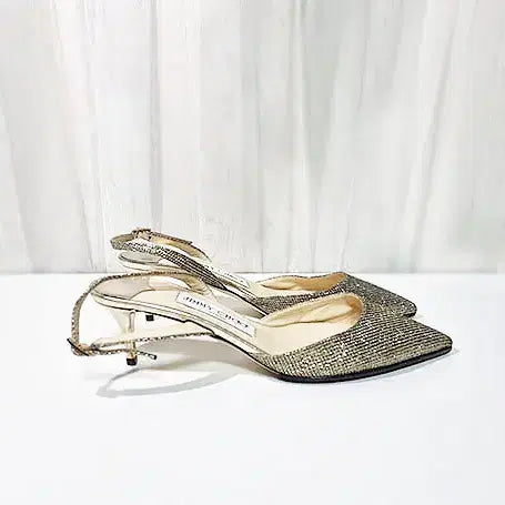 [BUNJANG] Jimmy Choo Glitter Slingback Heels / 지미추 글리터 슬링백 225~230