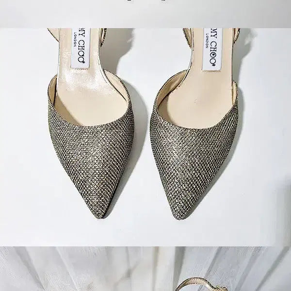 [BUNJANG] Jimmy Choo Glitter Slingback Heels / 지미추 글리터 슬링백 225~230