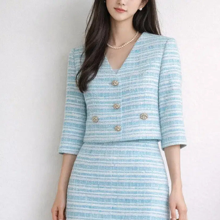 [BUNJANG] MojoSphin Tweed Two-Piece Suit 66 / 모조에스핀 트위드 투피스 자켓+스커트 66