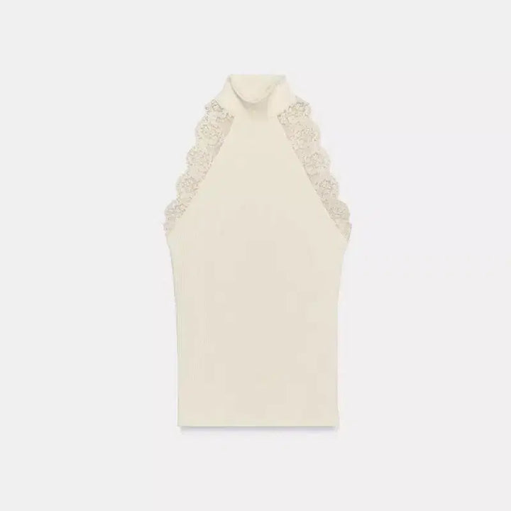 [BUNJANG] Zara Lace Ribbed Top - Size S / 자라 레이스 리브드 탑 s