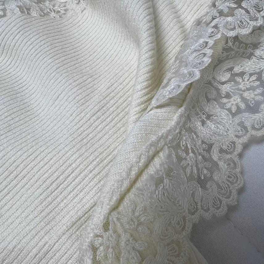 [BUNJANG] Zara Lace Ribbed Top - Size S / 자라 레이스 리브드 탑 s