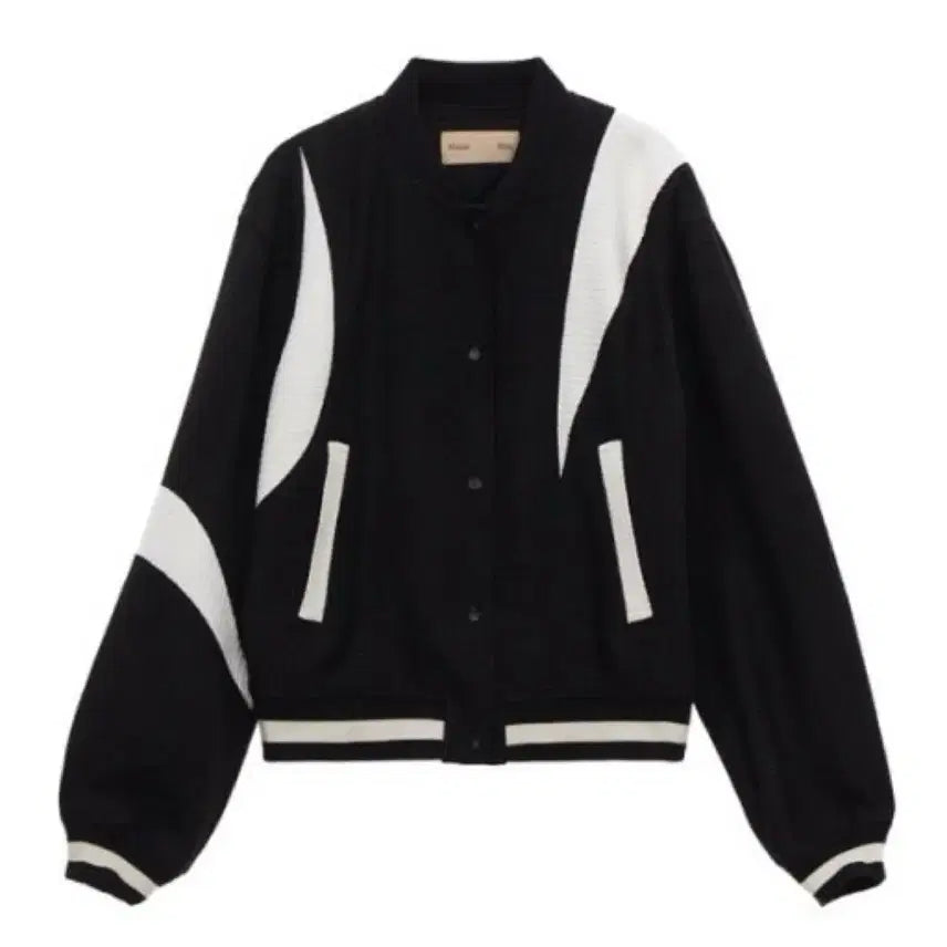 [BUNJANG] Matinkim Color Object Baseball Jumper Varsity Black / 마뗑킴 컬러 오브젝트 베이스볼 점퍼 바시티 블랙