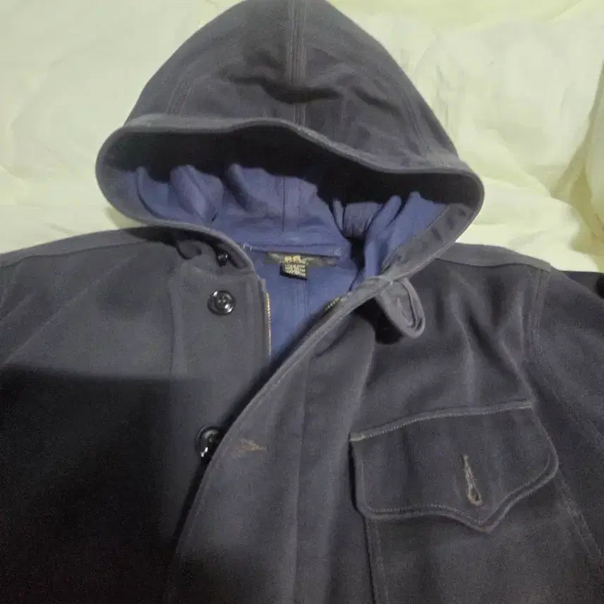 [BUNJANG] RRL Hooded Deck Jacket L Navy / 더블알엘 후드 덱자켓 L 네이비
