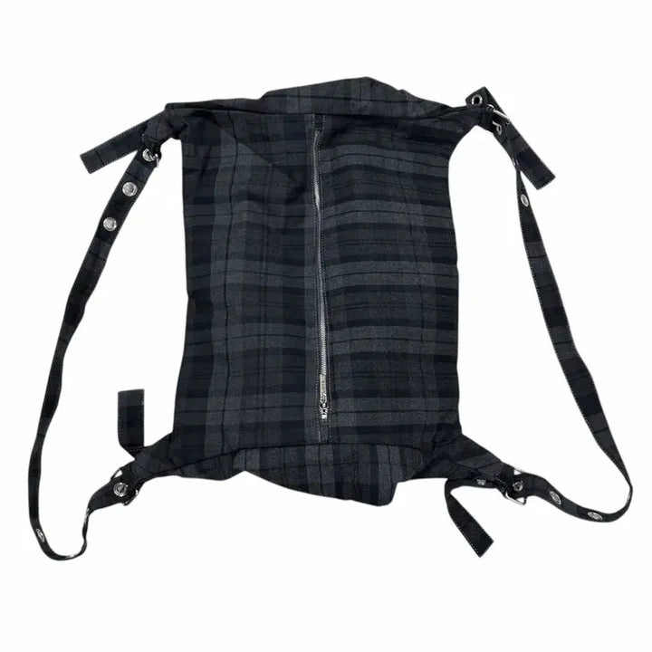 [BUNJANG] ILLIGO Letter Big Shoulder Bag (Check, Gray) / ILLIGO 일리고 레터 빅 숄더백 체크 그레이 가방
