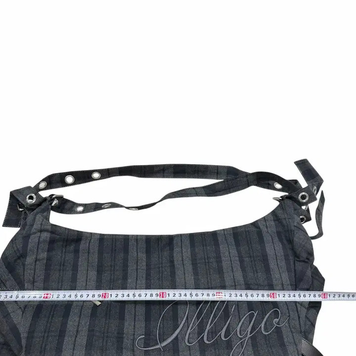 [BUNJANG] ILLIGO Letter Big Shoulder Bag (Check, Gray) / ILLIGO 일리고 레터 빅 숄더백 체크 그레이 가방