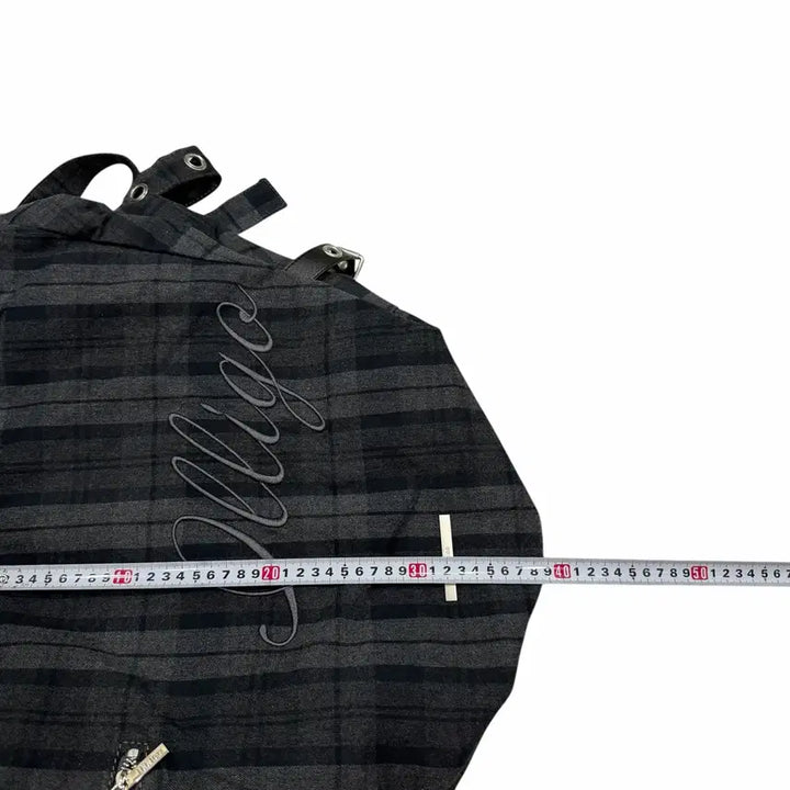 [BUNJANG] ILLIGO Letter Big Shoulder Bag (Check, Gray) / ILLIGO 일리고 레터 빅 숄더백 체크 그레이 가방