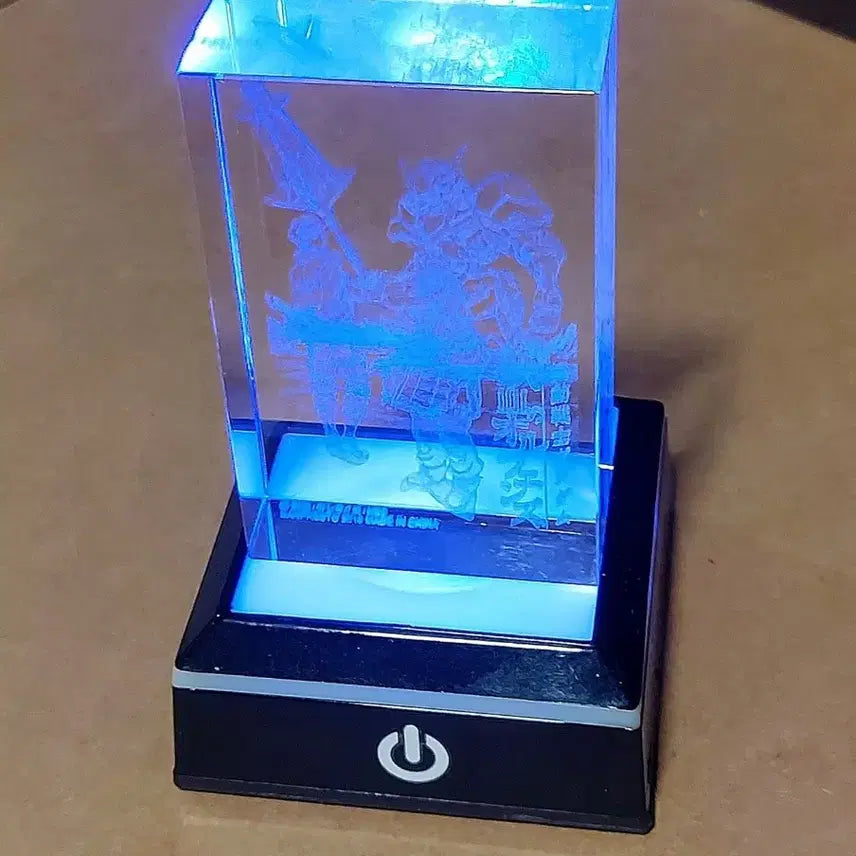 [BUNJANG] Mobile Suit Gundam: Iron-Blooded Orphans 3D Crystal Cube with Touch LED Stand / 철혈의 오펀스 3D 크리스탈 큐브 + 터치 LED 거치대 팝니다