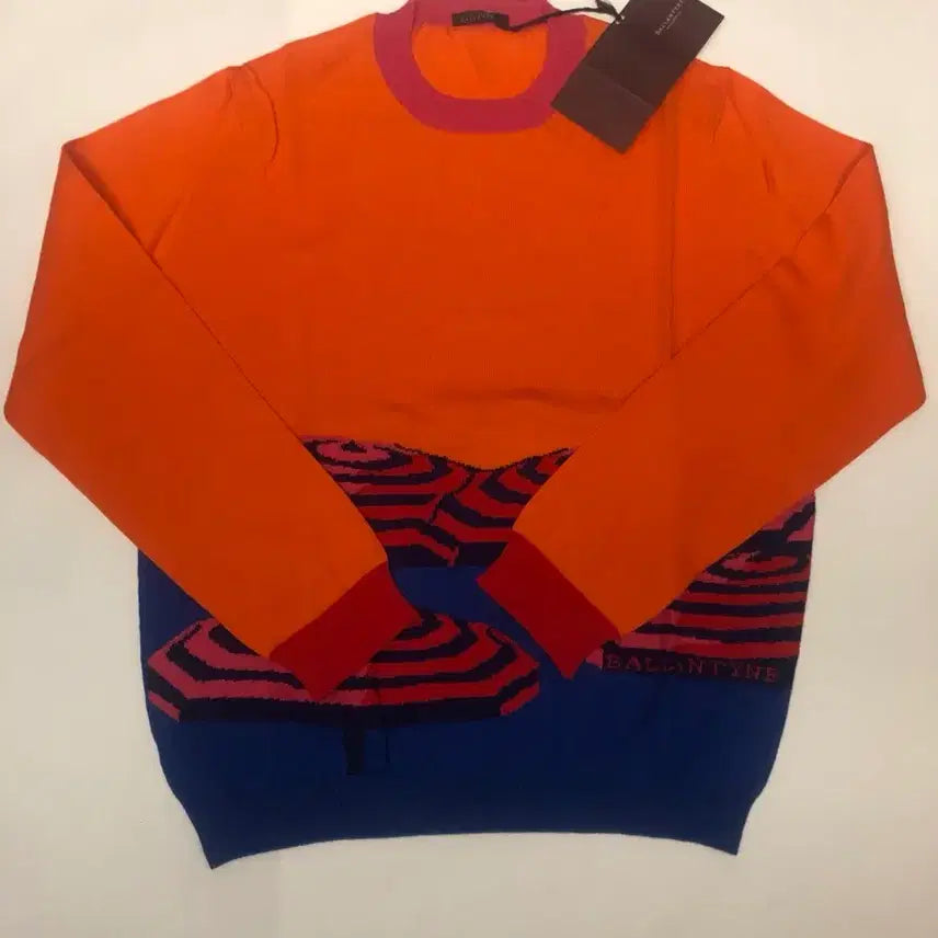 [BUNJANG] Ballantyne Printed Round Neck Knit Sweater / BALLANTYNE(발란타인) 프린팅 라운드넥 니트