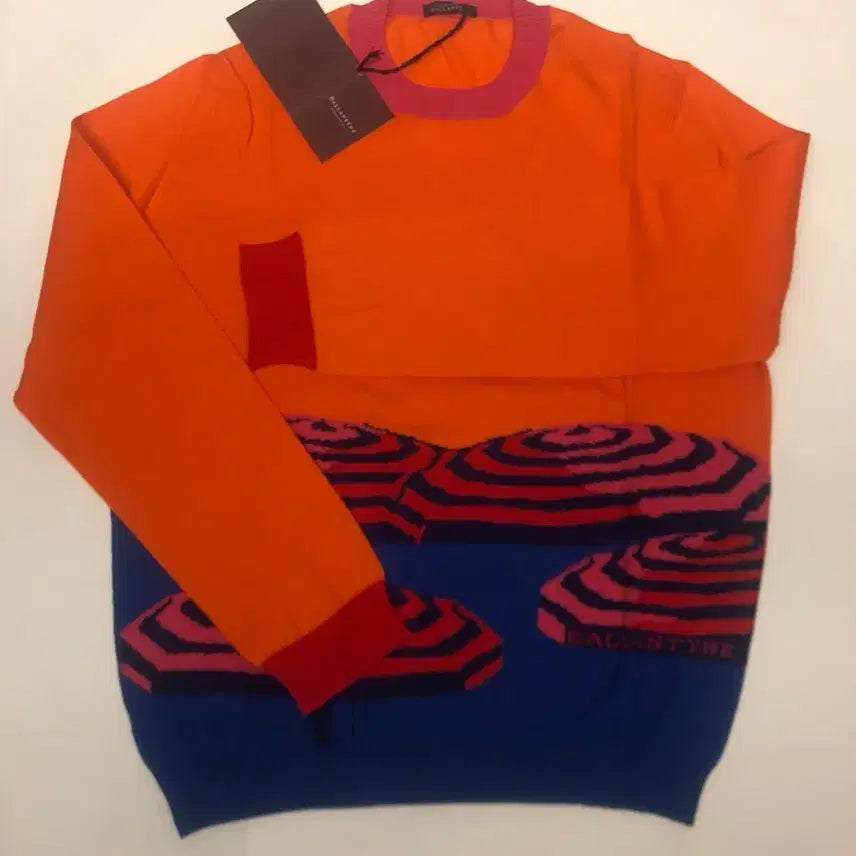 [BUNJANG] Ballantyne Printed Round Neck Knit Sweater / BALLANTYNE(발란타인) 프린팅 라운드넥 니트