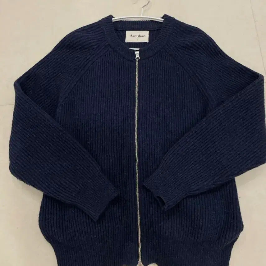 [BUNJANG] Arban Zip-up Cardigan Navy / 아르반 집업가디건m