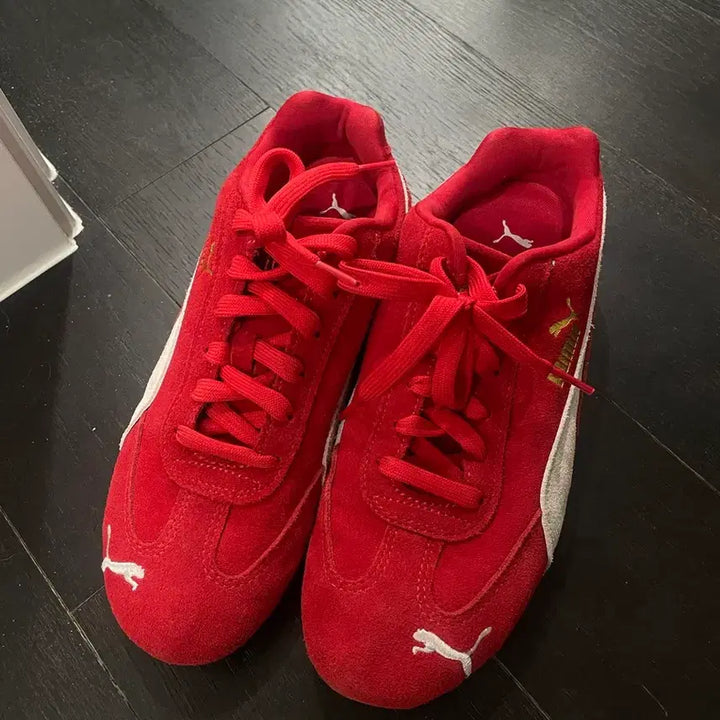 [BUNJANG] Puma Speedcat 245 Red Suede Sneakers / 퓨마 스피드캣 245 배송비포함