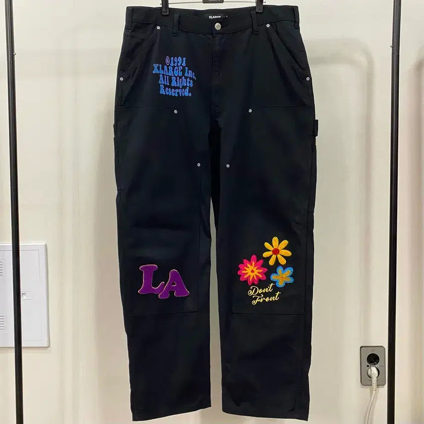 [SOLD OUT] <36> 엑스라지 자수패치 더블니 카펜터 워크 팬츠