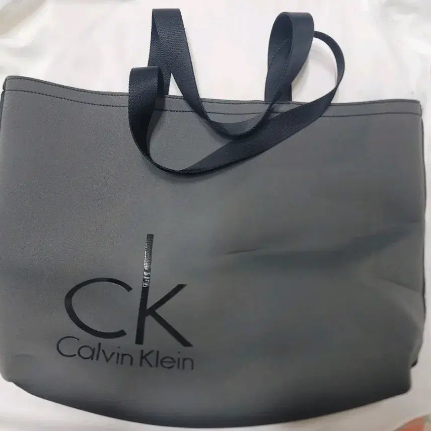[BUNJANG] Calvin Klein CK Logo Tote Bag Gray / 캘빈클라인 CK 로고 토트백 그레이