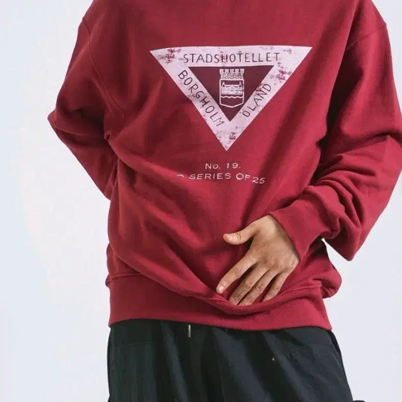 [BUNJANG] BORGHOLM OLAND Wine Red Sweatshirt / 와인색 맨투맨 티셔츠