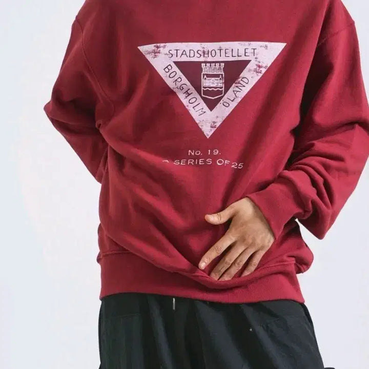 [BUNJANG] BORGHOLM OLAND Wine Red Sweatshirt / 와인색 맨투맨 티셔츠