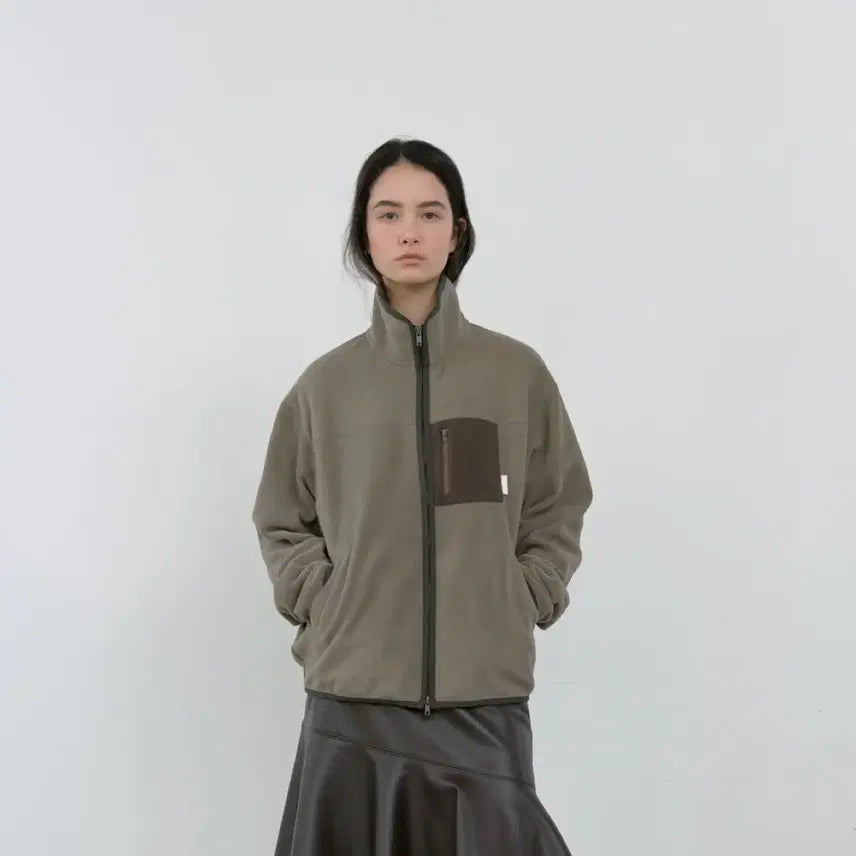 [BUNJANG] Mazone Fleece Zip-Up Jacket (Cocoa, M) / (택포,새상품) 마조네 후리스집업 M