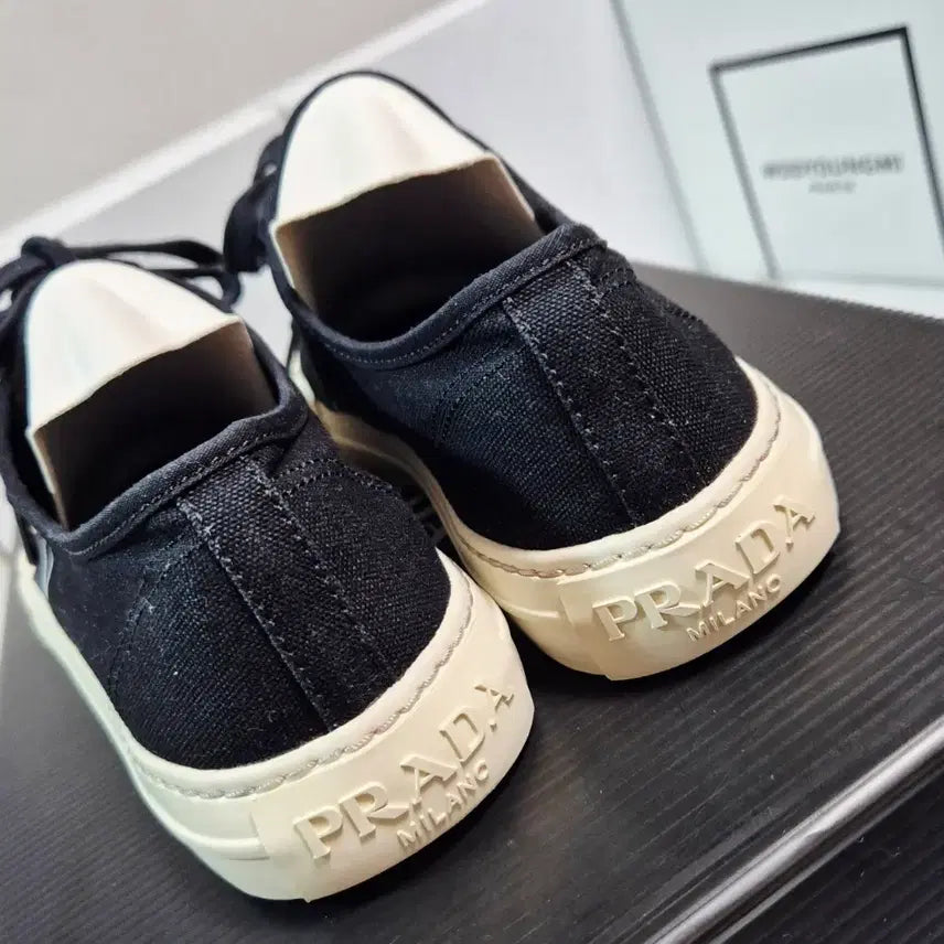[BUNJANG] Prada Gabardine Triangle Logo Sneakers / (정품) 프라다 개버딘 삼각로고 스니커즈 운동화 39.5