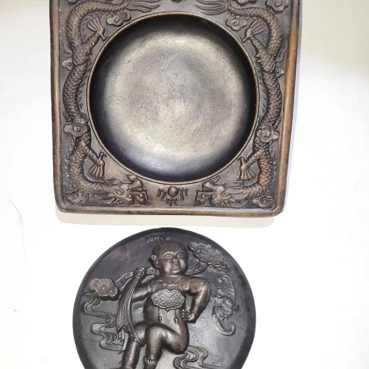 [BUNJANG] Dongjamun Engraved Zisha Inkstone / 동자문 벼루