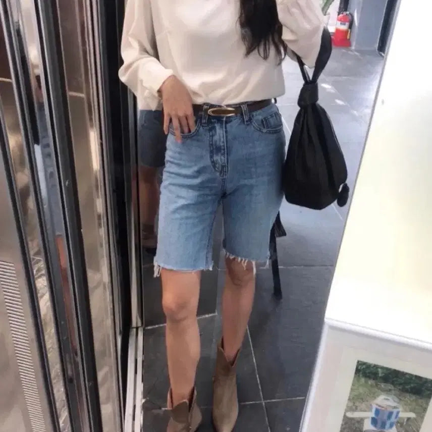 [BUNJANG] Denim Shorts (5-Length) / 청반바지 데님 반바지 5부