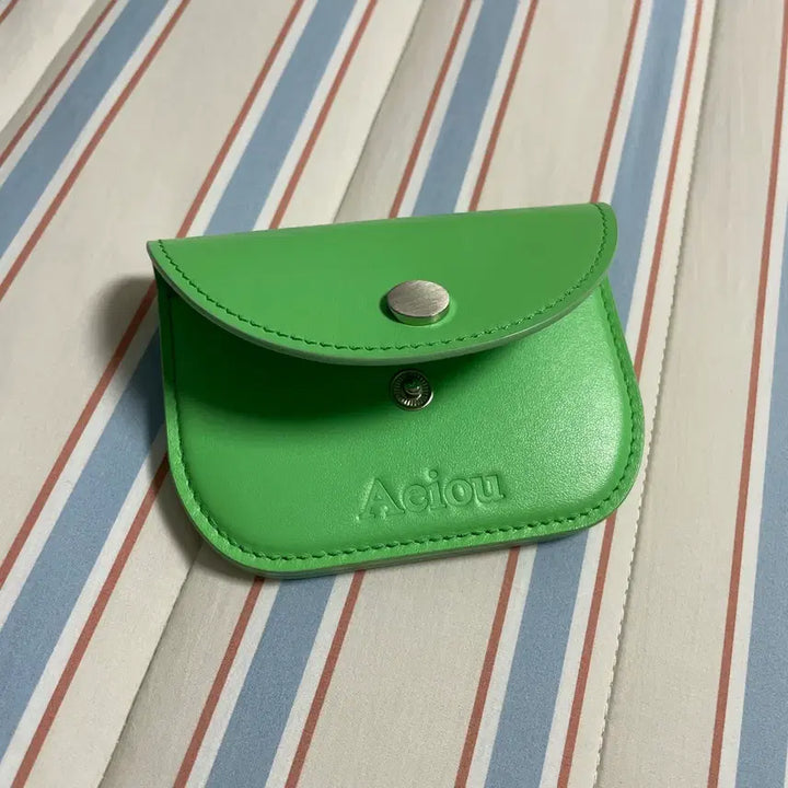 [BUNJANG] Aeiou Double Joy Card Wallet Pea / 아에이오우 더블조이 카드지갑 완두콩