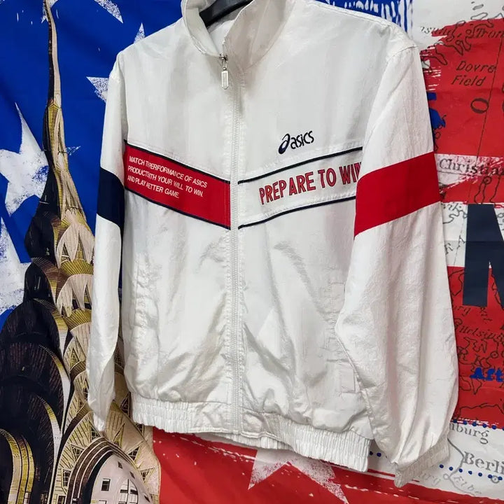 [BUNJANG] Asics Old School Oversized Windbreaker (Size M95) / s급 올드스쿨 아식스 오버핏 바람막이 M95
