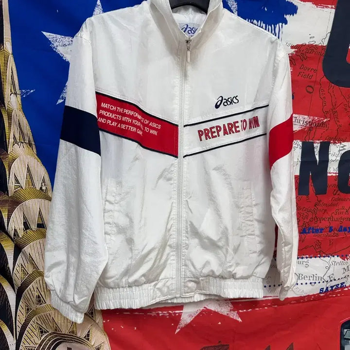 [BUNJANG] Asics Old School Oversized Windbreaker (Size M95) / s급 올드스쿨 아식스 오버핏 바람막이 M95