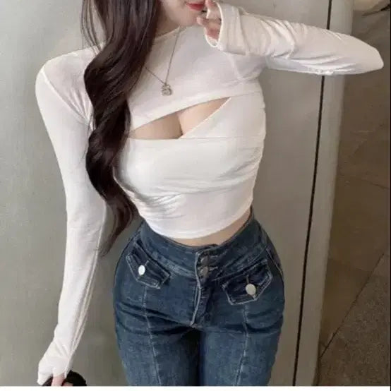 [BUNJANG] White Cutout Bolero Set / 화이트 컷아웃 볼레로 세트
