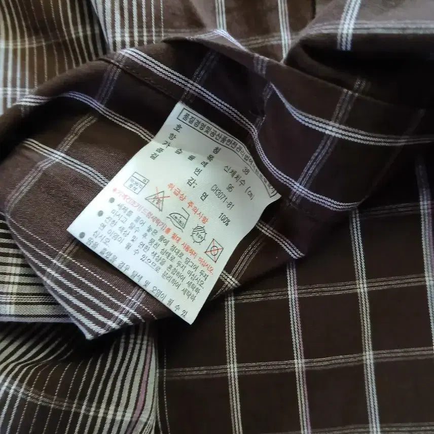[BUNJANG] Lacoste Brown Check Long Sleeve Shirt / 라코스테 브라운 체크 긴팔 셔츠