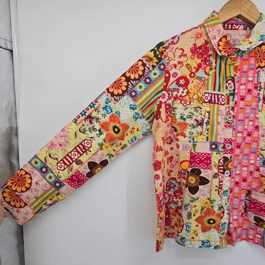 [BUNJANG] R. ROME Patchwork Floral Pattern Shirt Jacket / 패치워크 플라워 패턴 셔츠 자켓 [B20596]